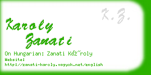 karoly zanati business card